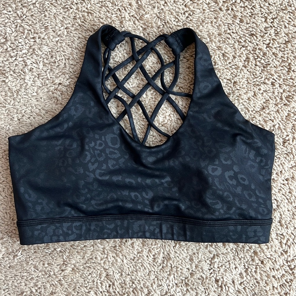 CVG Black Leopard sports bra